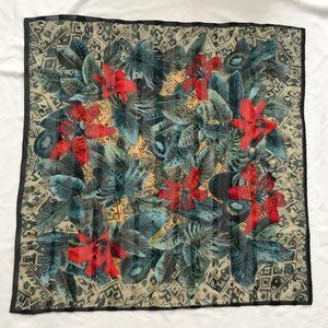 Tropical print premium vintage silk scarf